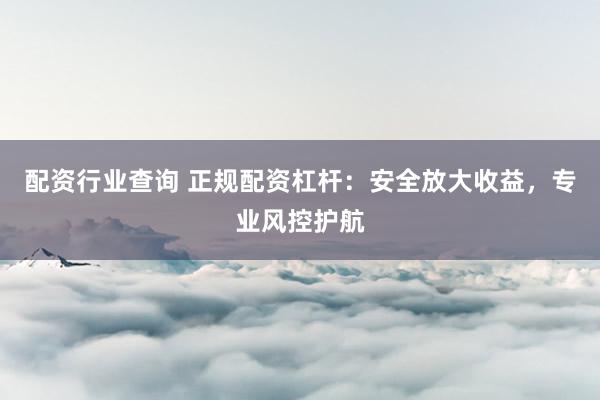 配资行业查询 正规配资杠杆:安全放大收益,专业风控护航