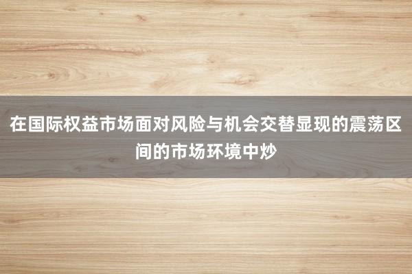 在国际权益市场面对风险与机会交替显现的震荡区间的市场环境中炒