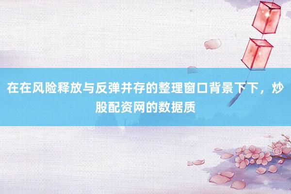 在在风险释放与反弹并存的整理窗口背景下下，炒股配资网的数据质