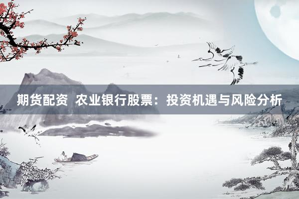 期货配资  农业银行股票：投资机遇与风险分析