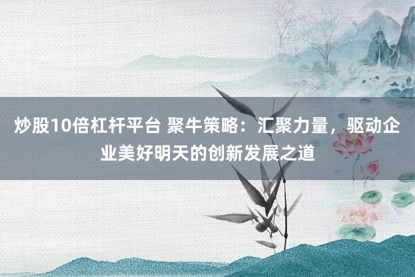 炒股10倍杠杆平台 聚牛策略：汇聚力量，驱动企业美好明天的创新发展之道