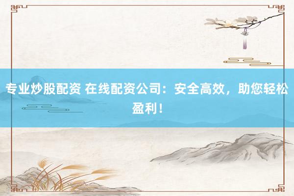 专业炒股配资 在线配资公司：安全高效，助您轻松盈利！