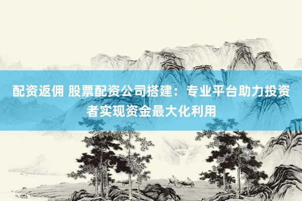 配资返佣 股票配资公司搭建：专业平台助力投资者实现资金最大化利用